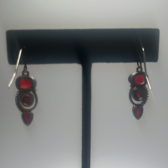 Earrings for Women, 925 Silver Needle Earrings  Acrylic Stone and Glass - Picture 2 of 3